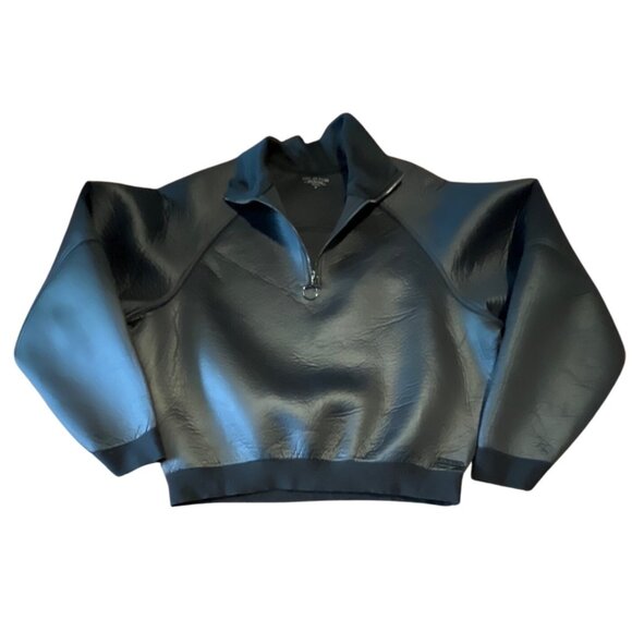 Avec Les Filles Black  Zip-Up Sweatshirt M Polyester & Spandex - Picture 1 of 7